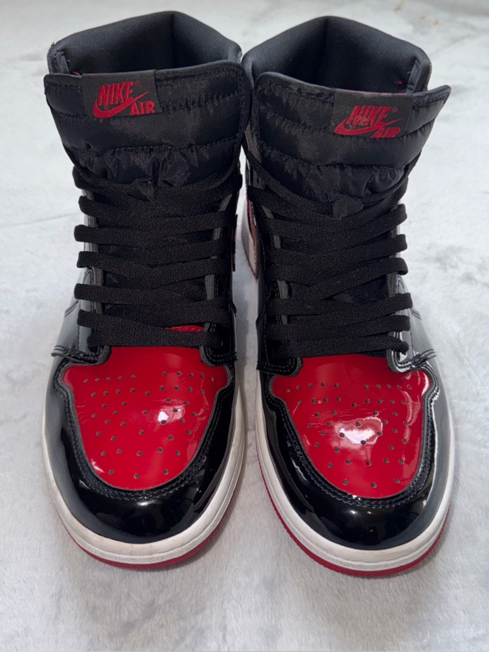 Nike Air Jordan 1 Retro High OG Patent Bred Black Red Men's High Top